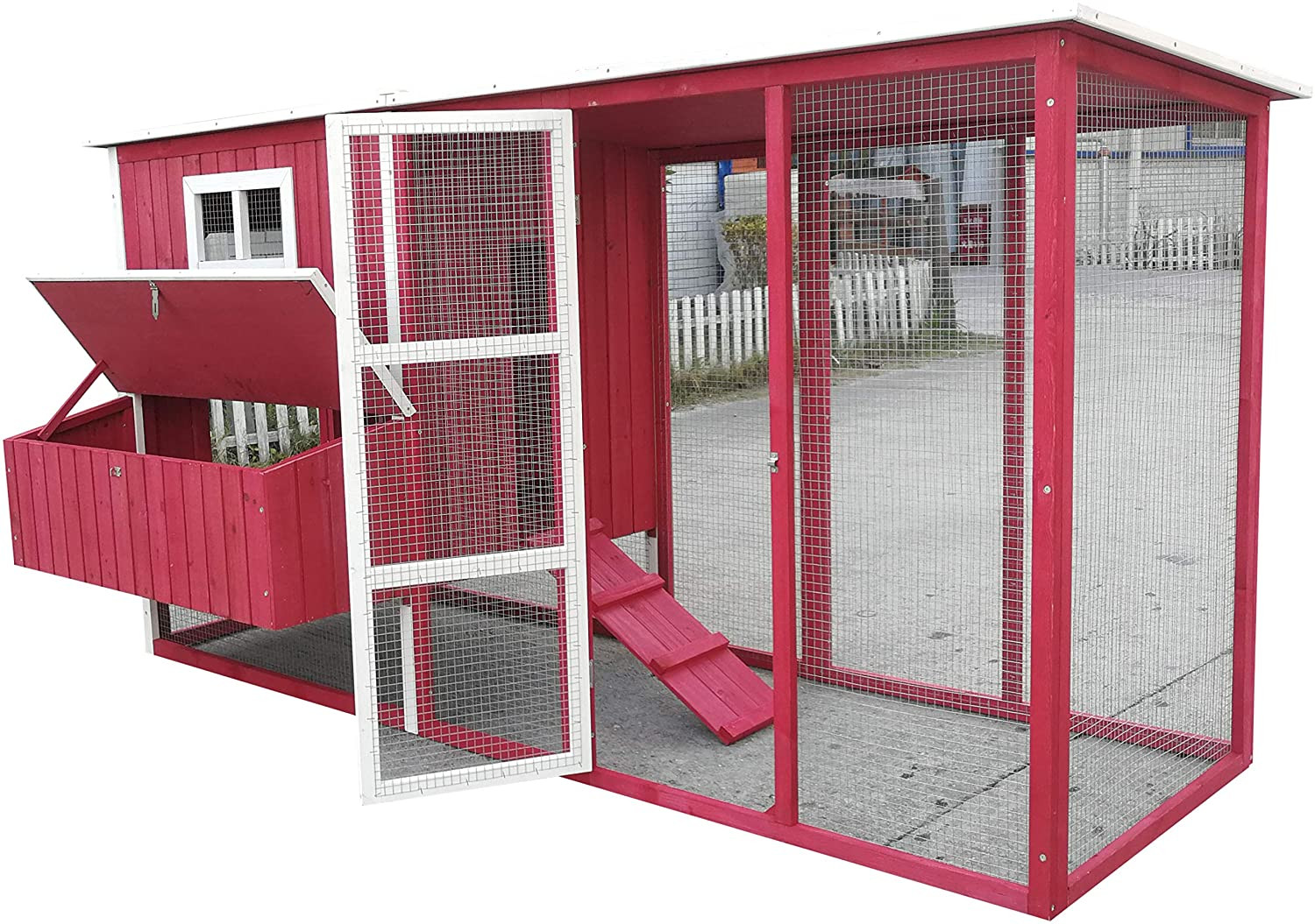 Large Backyard Chicken Coop - Nesting Box & Run for 4-6 Hens