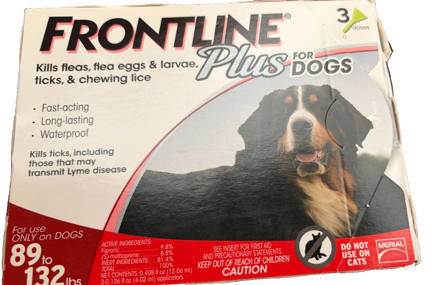 Frontline Plus Flea & Tick Treatment for Large Dogs - 89 lbs...