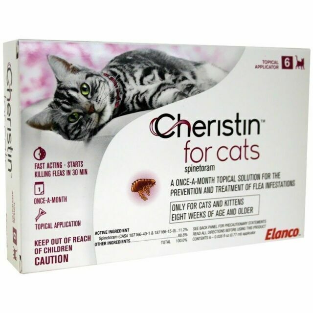 Cheristin Flea Treatment for Cats - Elanco 6 Doses Topical S...