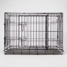 Wire Collapsible Dog Crate - Boots & Barkley Black M