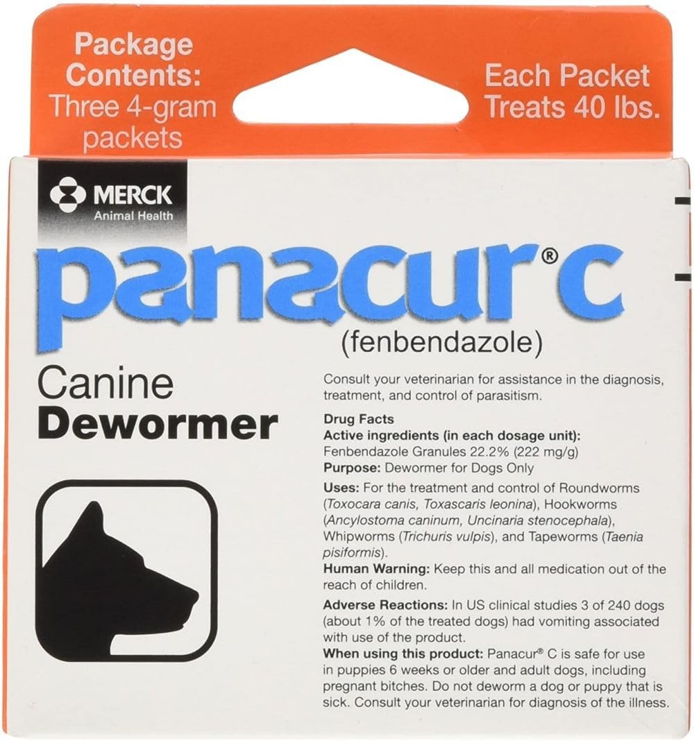 Panacur Canine Dewormer Treats - 4 Packets (40 lbs Total)