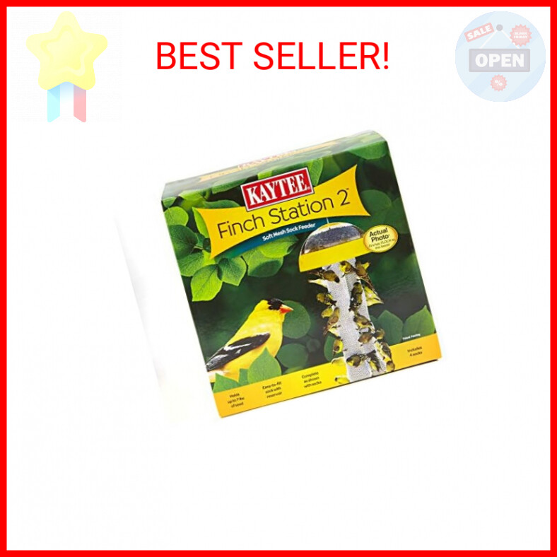 Kaytee Finch Feeder Station - Soft Mesh Socks - Yellow - 4 P...