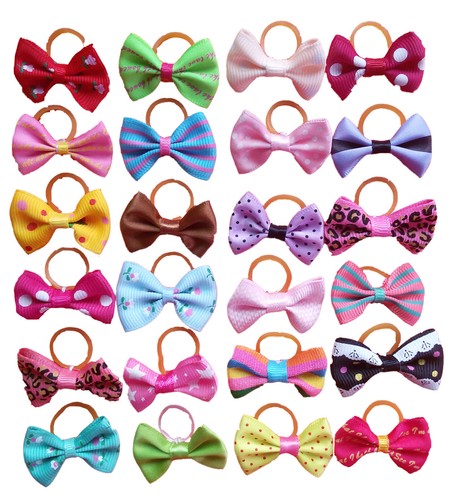 20X 9 Colors For Choice Dog Hair Bows Puppy Cat Pet Grooming...