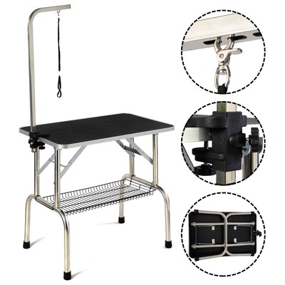 New Large Adjustable Pet Dog Grooming Table W/Arm/Noose 14