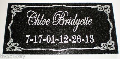 6" X 12" Name &Amp; Date Pet Memorial Granite Grave Marker S...