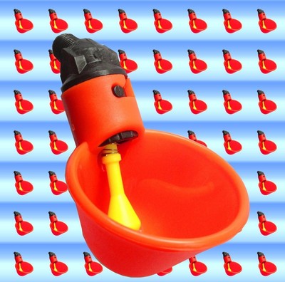 5 Chicken Drinker Cups Automatic Float Poultry Waterer Drink...