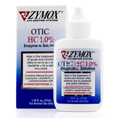 Zymox Otic Hydrocortisone 1.0% Pet Dog Cat Ear Enzymatic Sol...