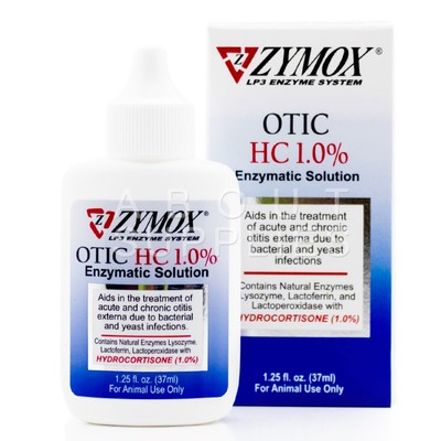 Zymox Otic Hydrocortisone 1.0% Pet Dog Cat Ear Enzymatic Sol...