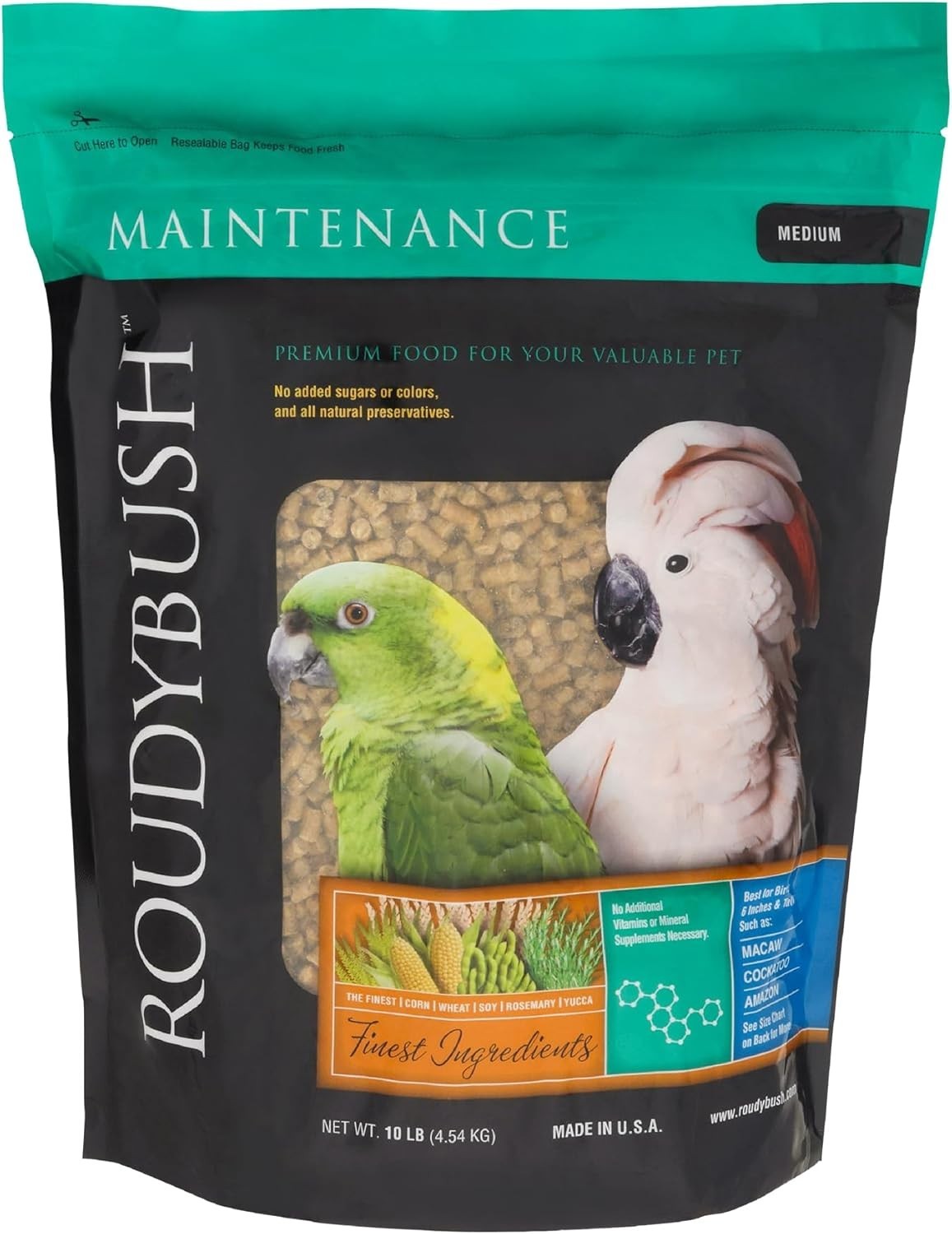 RoudyBush Daily Maintenance Bird Food - Medium Size - 10 Pou...