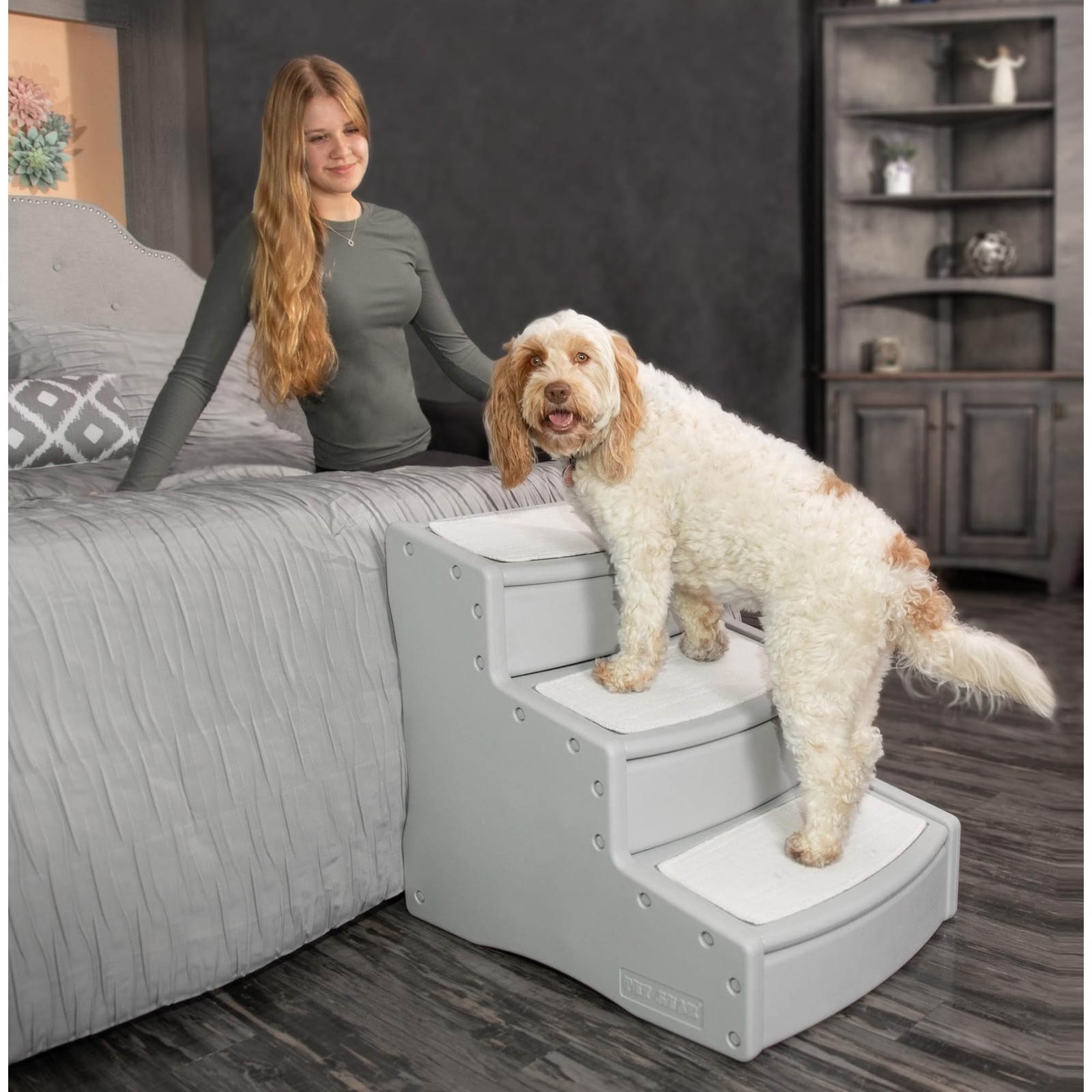 Pet Gear Easy Step III Extra Wide 3-Step Pet Stairs for Dogs...