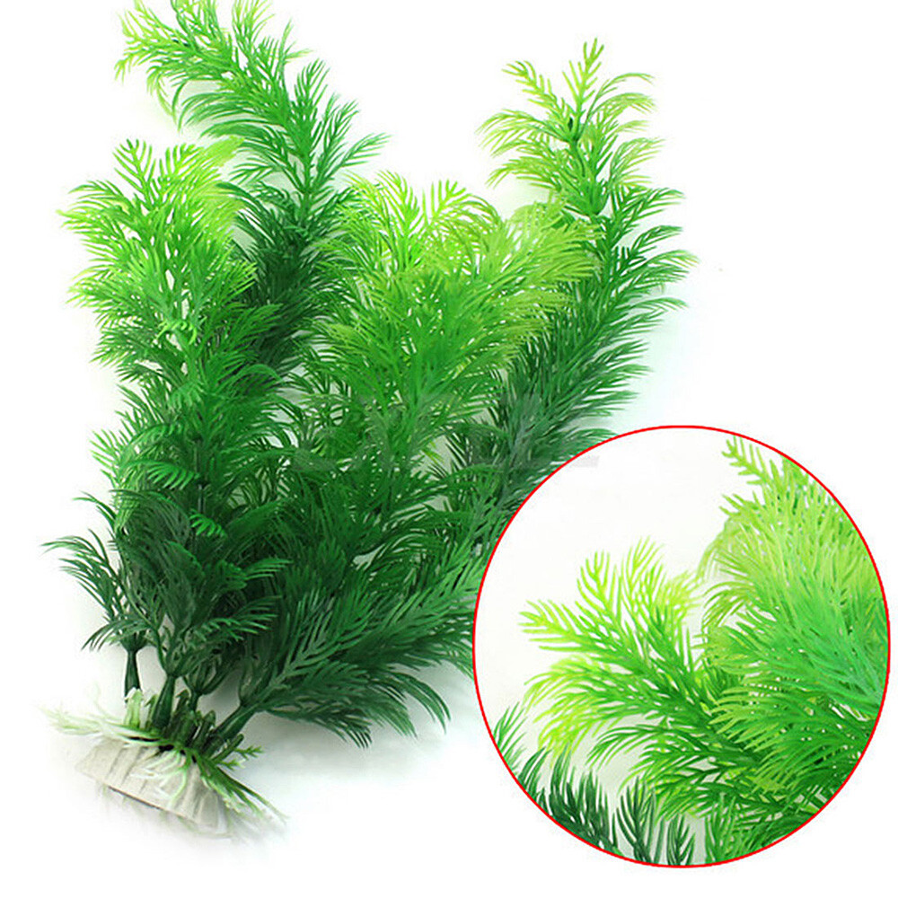 Green Artificial Water Grass Plant for Fish Tank Aquarium De...