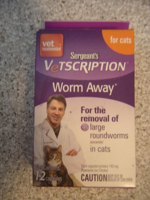 Sergeant's Vetscription Worm-Away For Cats 12 Capsules.