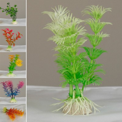 New Artificial Fake Green Colorful Underwater Plant Fish Tan...