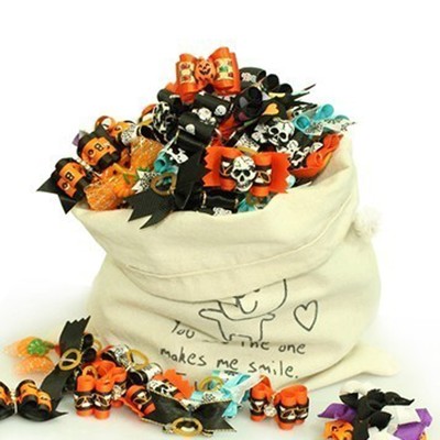 Hot Halloween Dog Hair Bows Topknot Pet Dog Grooming Dog Hai...