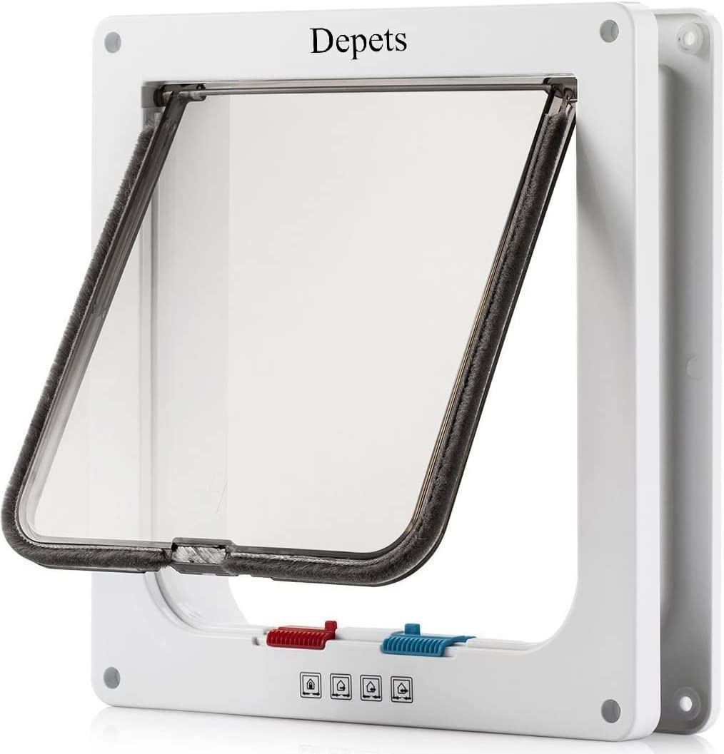 Large Cat Door - Outdoor/Indoor 4-Way Locking Flap (9.9" x 9...